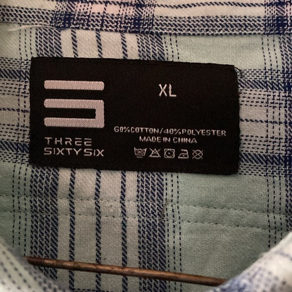 Three Sixty Six Men’s flannel XL button down shirt plaid mint green shirt fall - Picture 2 of 9